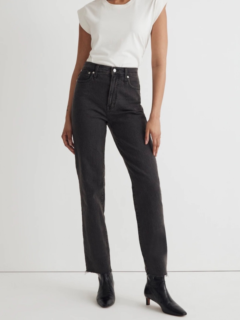 Madewell High-Rise Straight Jeans - Black